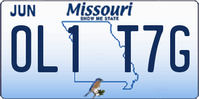 MO license plate OL1T7G