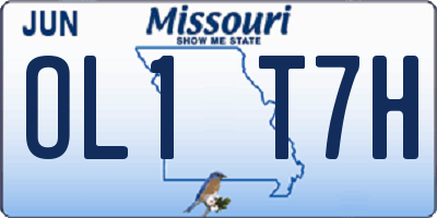 MO license plate OL1T7H