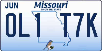 MO license plate OL1T7K