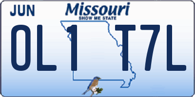 MO license plate OL1T7L