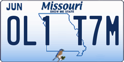 MO license plate OL1T7M