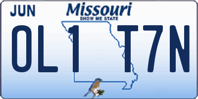 MO license plate OL1T7N