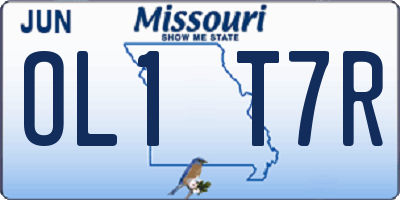 MO license plate OL1T7R