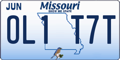 MO license plate OL1T7T
