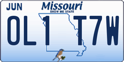 MO license plate OL1T7W