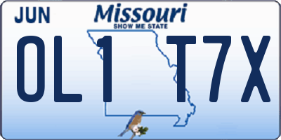 MO license plate OL1T7X