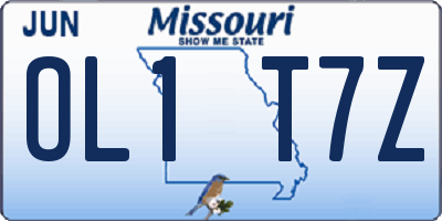 MO license plate OL1T7Z