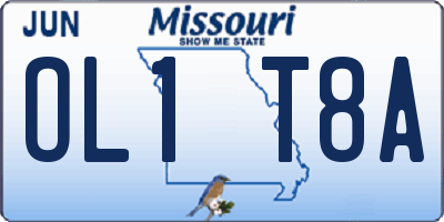 MO license plate OL1T8A