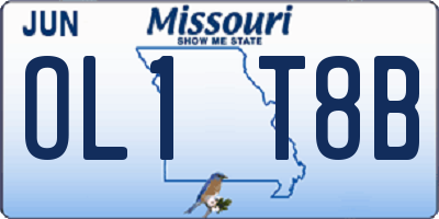 MO license plate OL1T8B