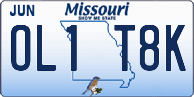 MO license plate OL1T8K