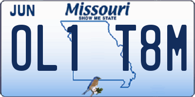 MO license plate OL1T8M