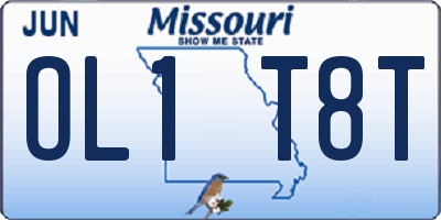 MO license plate OL1T8T