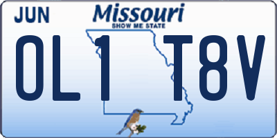 MO license plate OL1T8V