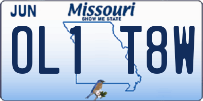 MO license plate OL1T8W