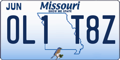 MO license plate OL1T8Z