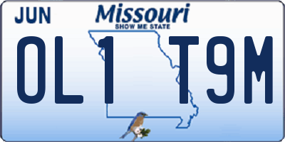 MO license plate OL1T9M