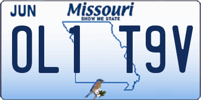 MO license plate OL1T9V