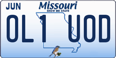 MO license plate OL1U0D