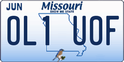 MO license plate OL1U0F