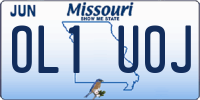 MO license plate OL1U0J