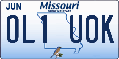 MO license plate OL1U0K