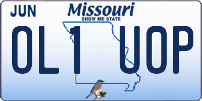MO license plate OL1U0P