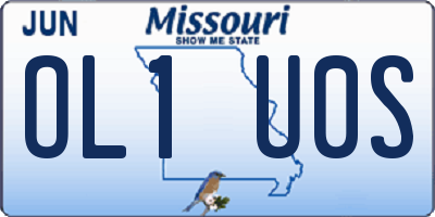 MO license plate OL1U0S