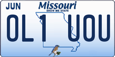 MO license plate OL1U0U