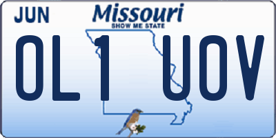 MO license plate OL1U0V