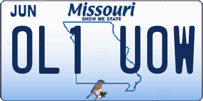 MO license plate OL1U0W