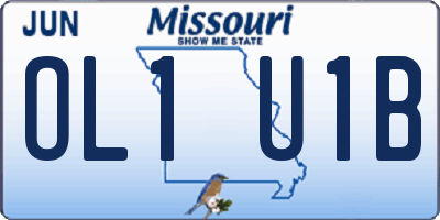 MO license plate OL1U1B