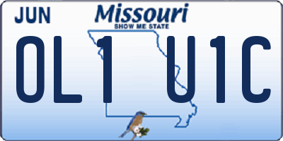 MO license plate OL1U1C