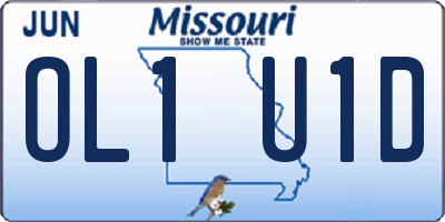 MO license plate OL1U1D