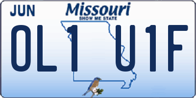 MO license plate OL1U1F