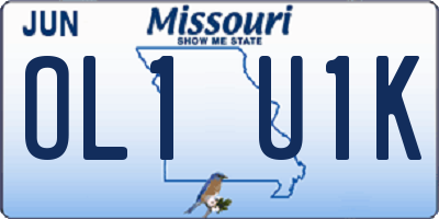 MO license plate OL1U1K