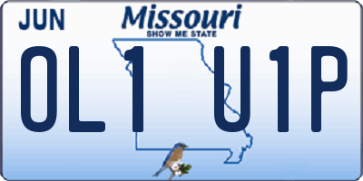 MO license plate OL1U1P