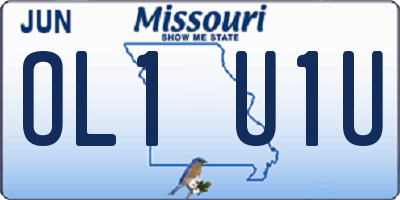 MO license plate OL1U1U