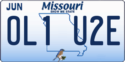 MO license plate OL1U2E