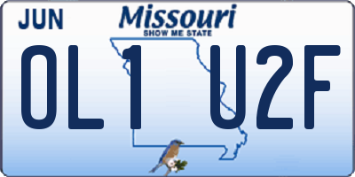 MO license plate OL1U2F
