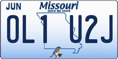 MO license plate OL1U2J