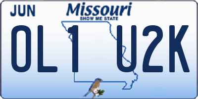 MO license plate OL1U2K