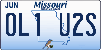 MO license plate OL1U2S