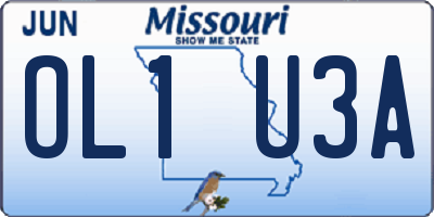 MO license plate OL1U3A