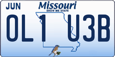 MO license plate OL1U3B