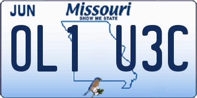 MO license plate OL1U3C