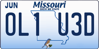 MO license plate OL1U3D
