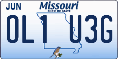 MO license plate OL1U3G