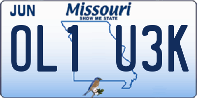 MO license plate OL1U3K
