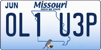 MO license plate OL1U3P