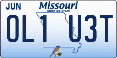 MO license plate OL1U3T
